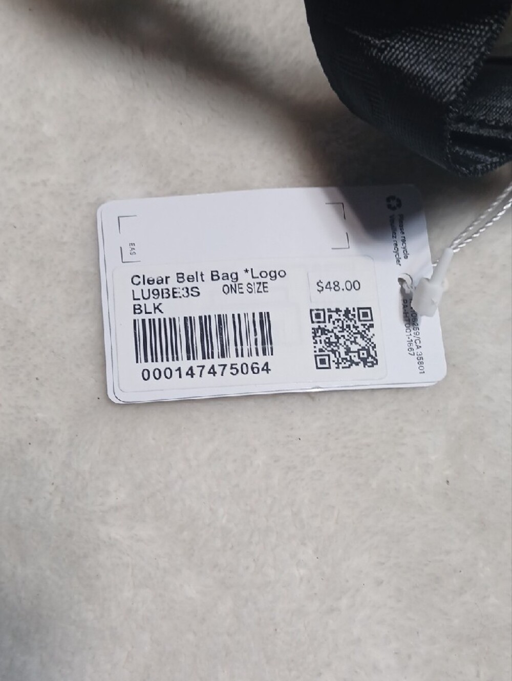 lululemon athletica Clear Belt Bag with Black Trim - Picture 3 of 5